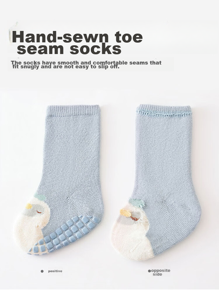 Aibaoshi Baby Floor Socks, Spring And Autumn Infant Socks, Indoor Walking Socks, Early Education Mid-Calf Socks, 3 Pairs, Size M, T044 10