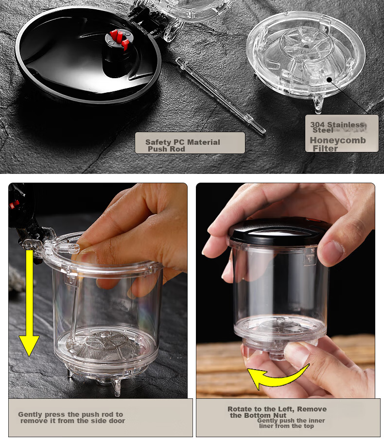 Ranye Glass Teapot with Heat-Resistant Cup, Press-Type Tea Infuser with Separate Compartments, 1000ml Simple Filter Tea Pot SY1000 11