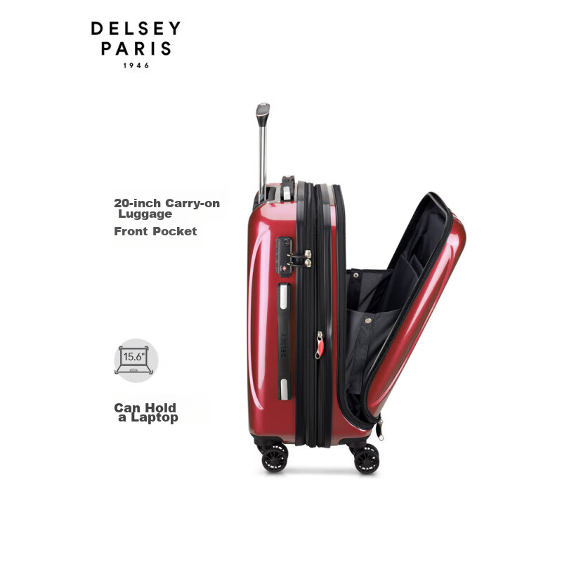 DELSEY Luggage Suitcase, 20-Inch Carry-On, Spinner Wheels, Travel Case with Password Lock