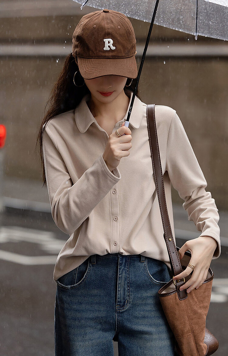 Dme [Luiri Xiaoxiang] Spring And Autumn French Yton Collar Moisturizing Warm Shirt Long Sleeve Elegant Blouse Women's Top 9