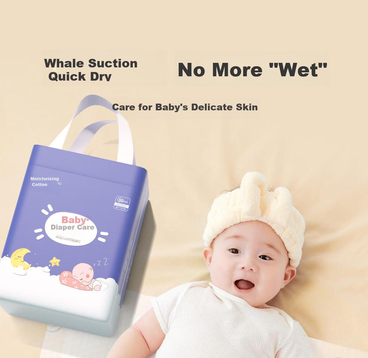 Mianzhirun Baby T-Shaped Diapers [36 Pieces], Disposable Pants-Style Diapers, Waterproof Baby Diaper Cover, Size S 1