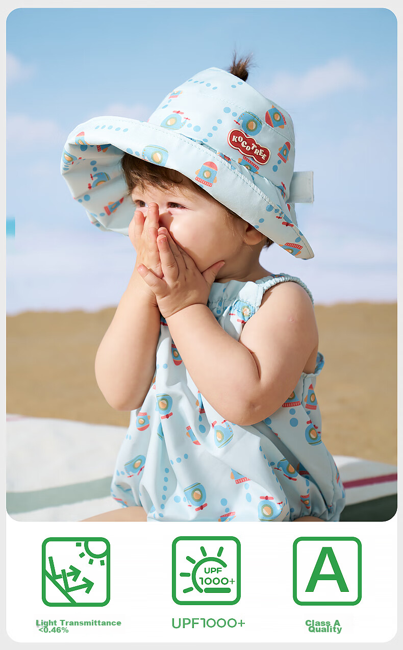 Kocotree Baby Sun Hat, UV Protection, for Boys And Girls, Open Top, Wide Brim, Children's Sun Hat 7