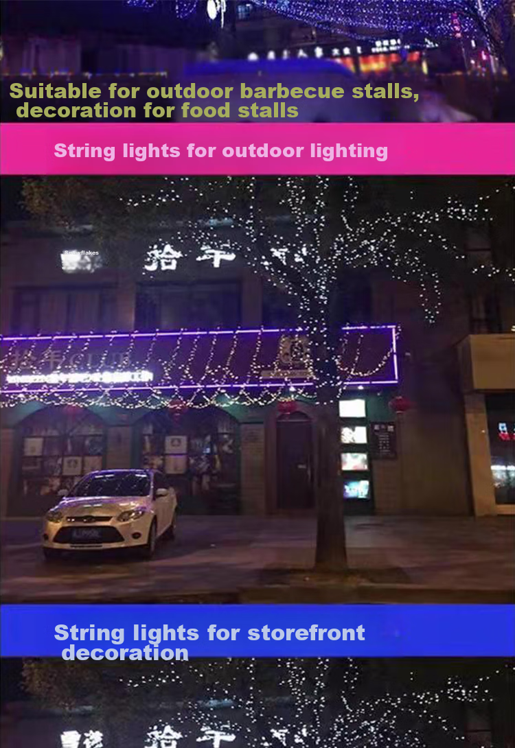 DiliCarr LED Meteor Shower Lights, Colorful Tree Lights, Flashing String Lights, Starry Sky Outdoor Waterproof Hanging Lights for Trees, New Year Decorative Colored Lights 14
