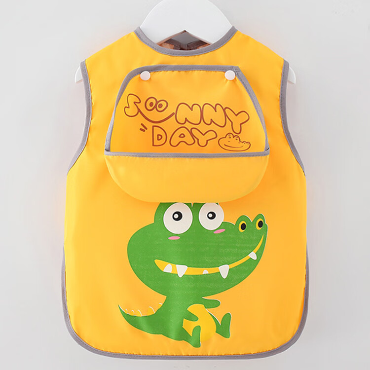 9I9 Baby Eating Bib, Summer Sleeveless Bib Cover, Waterproof And Stain-Resistant Infant Feeding Smock, 2-Piece Set A16 7