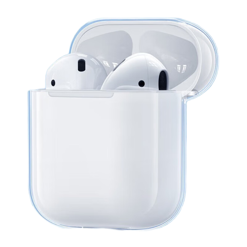 CangHua Compatible with AirPods 2 Protective Case for First And Second Generation AirPods, Transparent Shockproof Anti-Drop Earphone Case [With Lanyard]