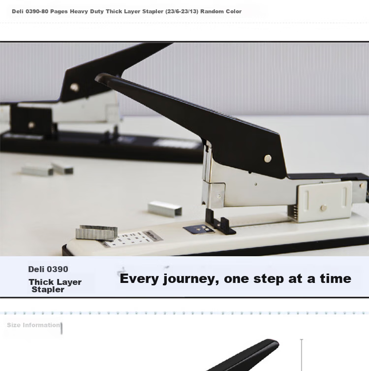 Deli Heavy-Duty Stapler, Large And Thick Stapler, Compatible with 23/6 to 23/13 Staples, Black 2