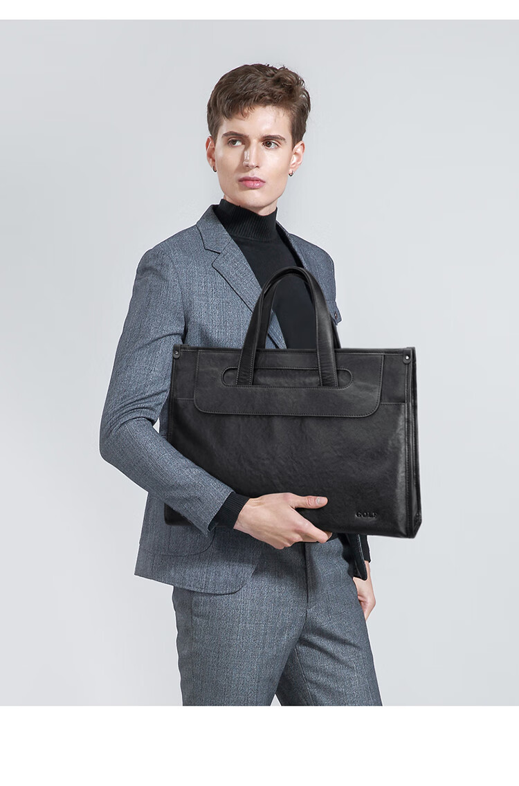 GOLF Business Briefcase, Men's Top-Grain Leather Handbag, 15-Inch Laptop Bag, Briefcase, Gift for Boyfriend Or Father 16