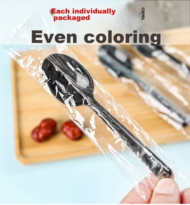 Fangcaodi Disposable Spoons, Biodegradable Long-Handled Soup Spoons, Rice Spoons, Dessert And Ice Cream Spoons, Individually Wrapped, 50 Pieces 7