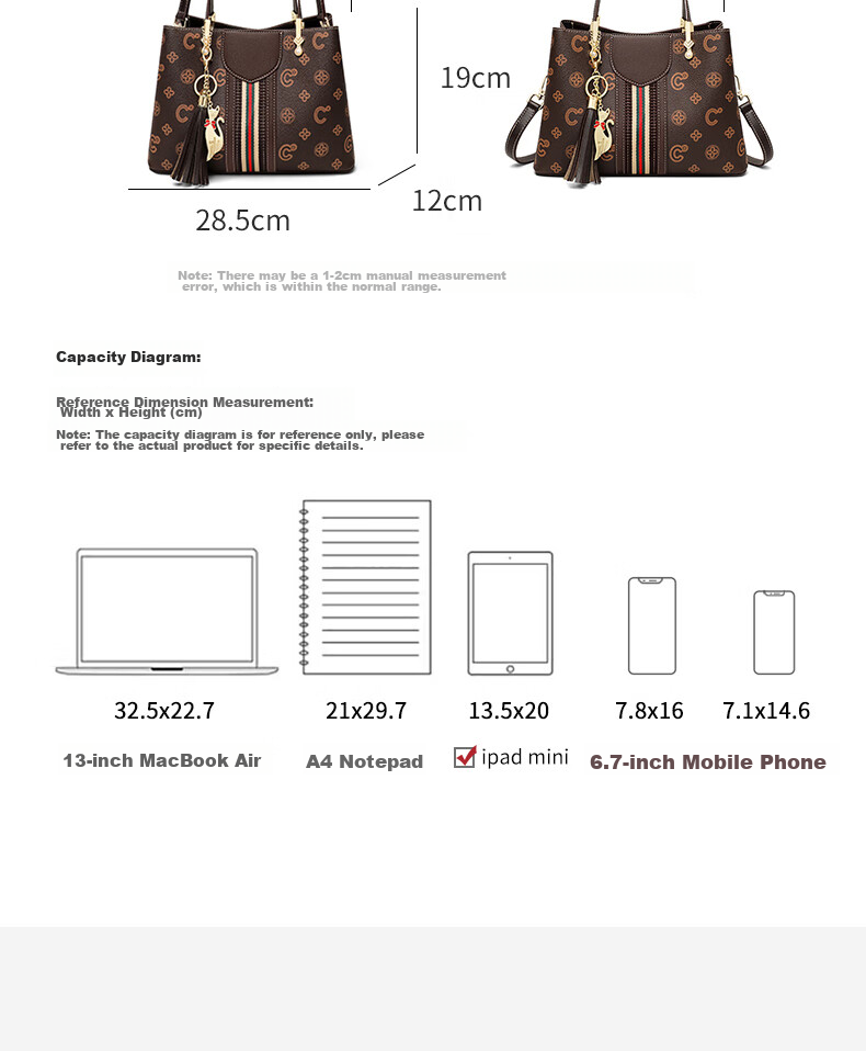 C.BANNER Handbag, Women's Bag with Large Capacity, Mom Bag for Middle-Aged Women, Crossbody Tote Bag, Brand Birthday Gift for Girlfriend on May 20 2