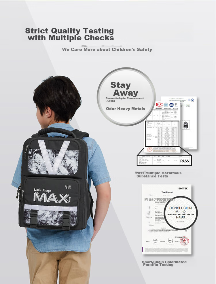 TigerFamily Middle School Backpack for Grades 3-9, Children's Spine-Protecting And Load-Reducing Backpack, Suitable for Boys And Girls 14
