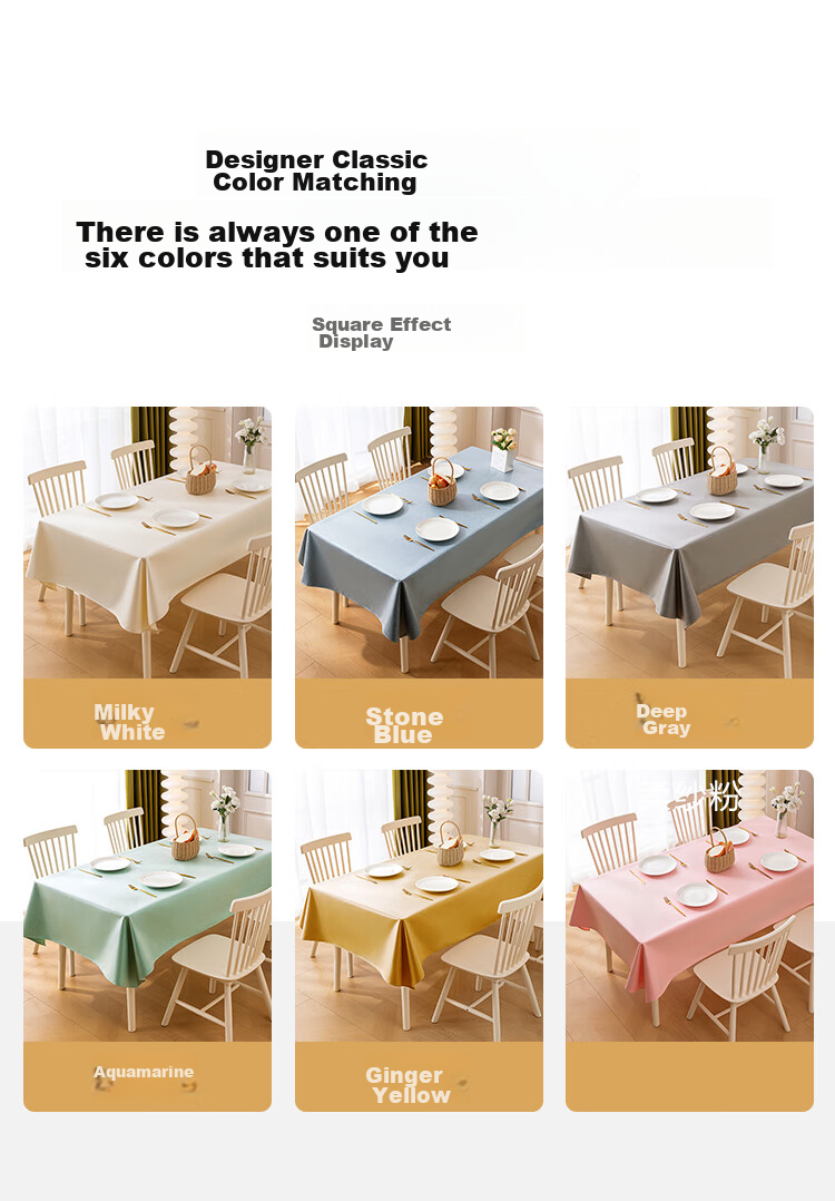 JD Original Large White Tablecloth, Waterproof And Oil-Resistant, Washable Fabric Table Cover, Thickened Table Mat for Dining Table And Coffee Table, 137x180cm 6