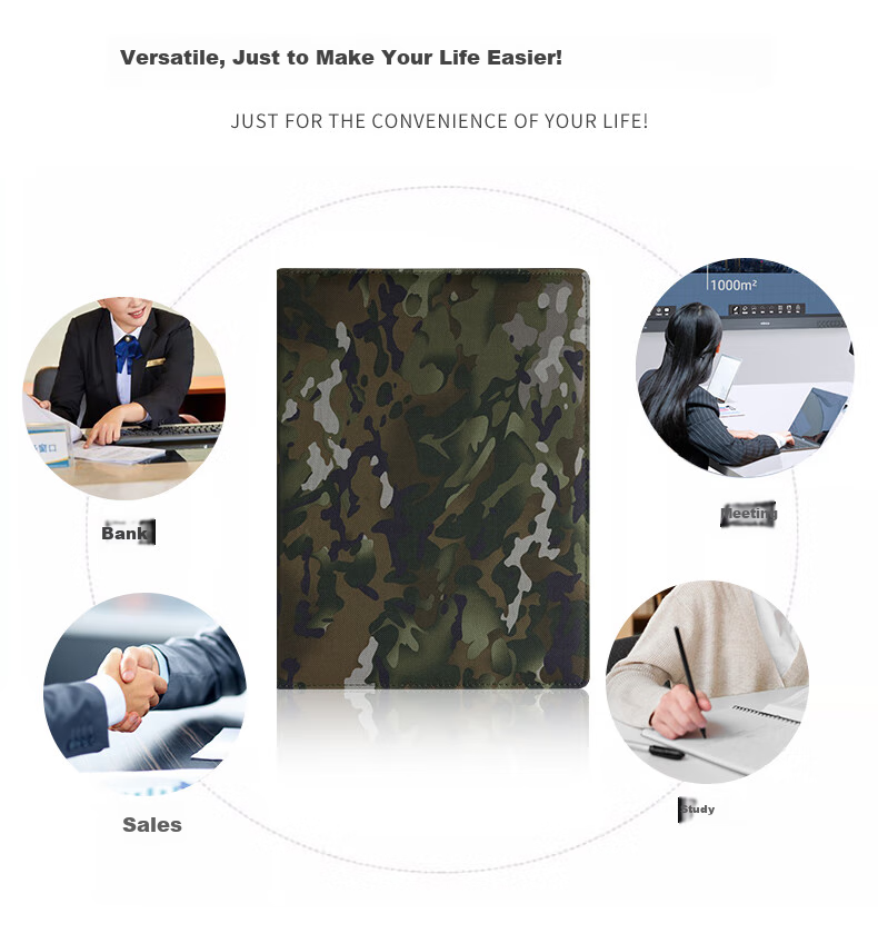 Xuchenwenju Camouflage Jungle A4 Report Folder, Presentation Folder, File Sharing Folder, Clipboard, Double-Folded Folder, Teacher's Guide, Soldier Mentor, Brother Meeting Contract Document Folder, Paper Customizable with LOGO 3