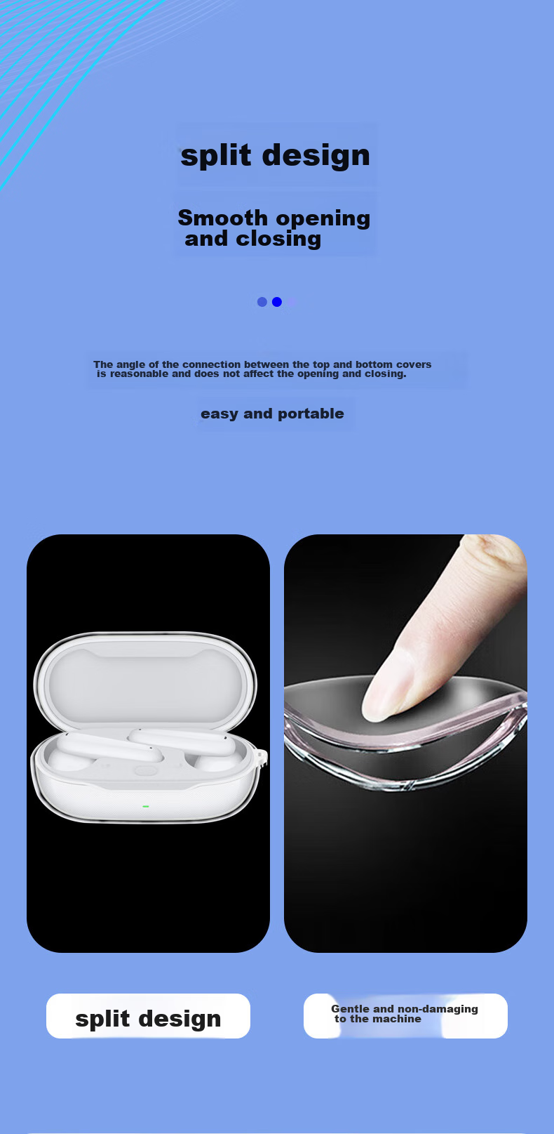 Masentek Earphone Protective Case, Compatible with Huawei Freebuds Pro 4/3 Bluetooth Earphones, 5HUAWEI Charging Case, Soft TPU Ultra-Thin Storage Accessory, Shockproof And Slip-Resistant, Transparent 6
