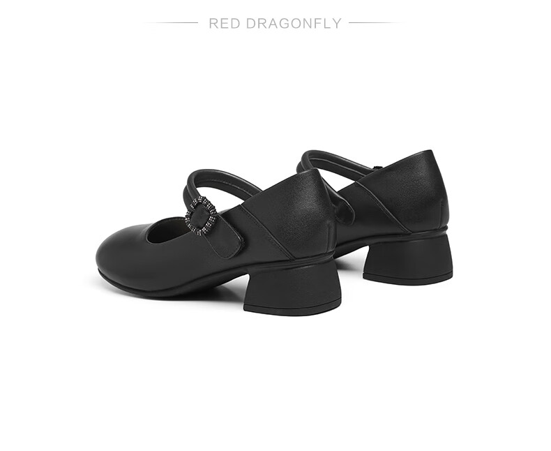 RED DRAGONFLY Shallow Women's Flats, Spring Women's Shoes, Mary Jane Thick Heel Comfortable Women's Shoes WJB15806 Beige 40 11
