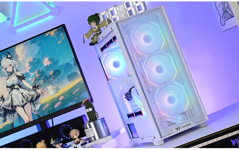 Thermaltake (Tt) Steel Shadow Wind S Black Case Water-Cooled Computer Tower (Supports EATX/Tempered Glass Side Panel/Supports 360mm Water Cooling/High Compatibility/4090 Graphics Card) 6