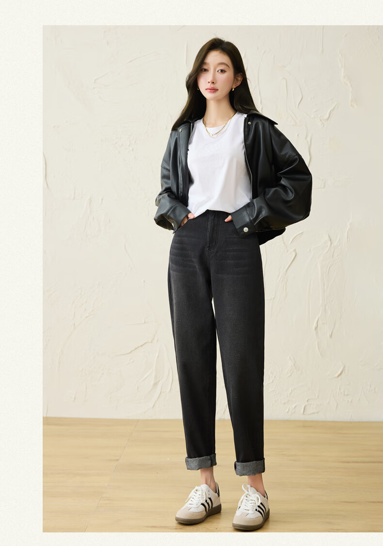 LangSha [New Retro Moisture-Wicking] Women's Jeans, Spring And Autumn New Style, High-Waisted Straight-Leg Cropped Tapered Harem Pants 17