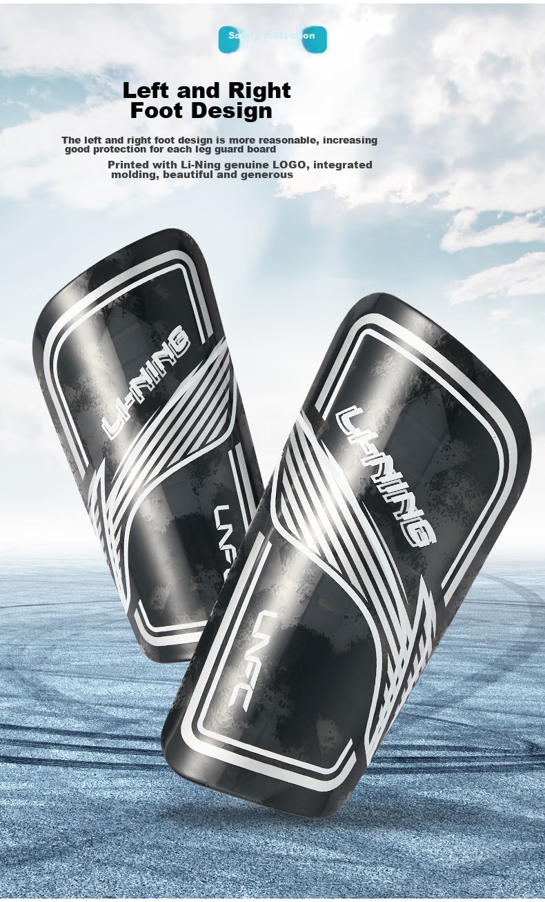 Li-Ning Soccer Shin Guards for Children And Adults, Protective Leg Guards for Competition And Training, Professional Protective Equipment for Men, Size M 5