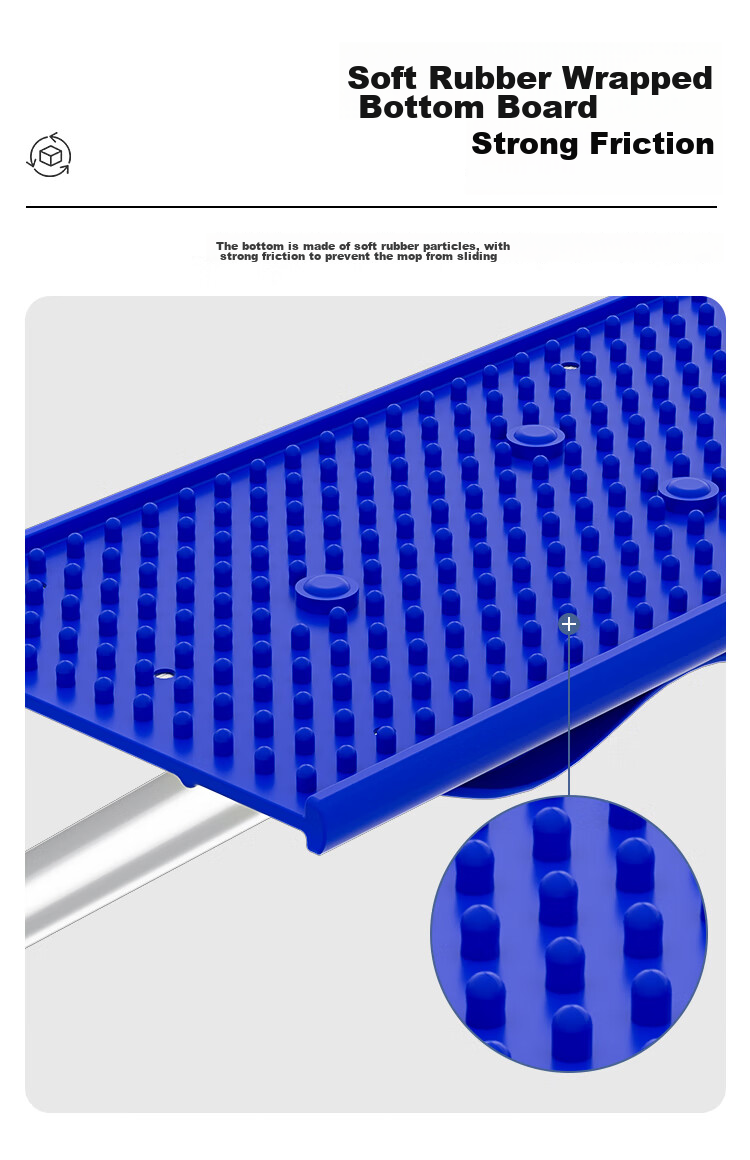 MR.SIGA Flat Mop, 42CM with 2 Cloths, 135CM Stainless Steel Handle, No-Hand Thickened Absorbent Mop Cloth 17
