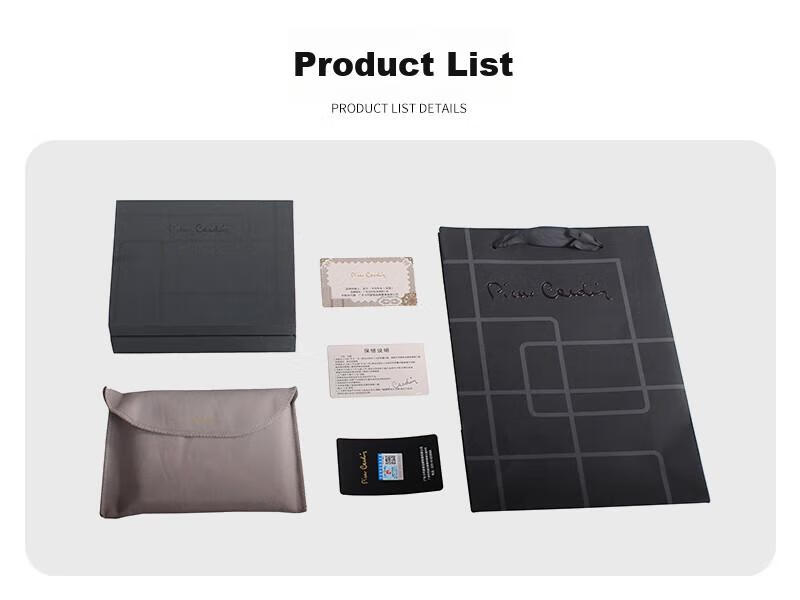 Pierre Cardin Men's Wallet, Top-Grain Leather, Short Style, Genuine Leather, High-End Purse, Gift Box, Suitable for Gifting, Black 25