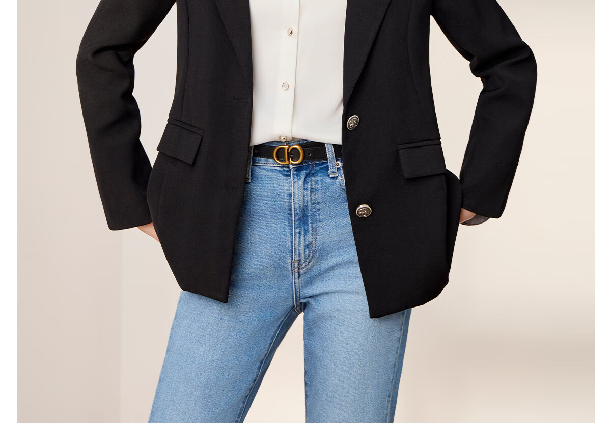 Chushen Spring And Autumn Women's Blazer, Elegant And Sophisticated Professional Interview Suit, Black Small Suit S13KF4033 9
