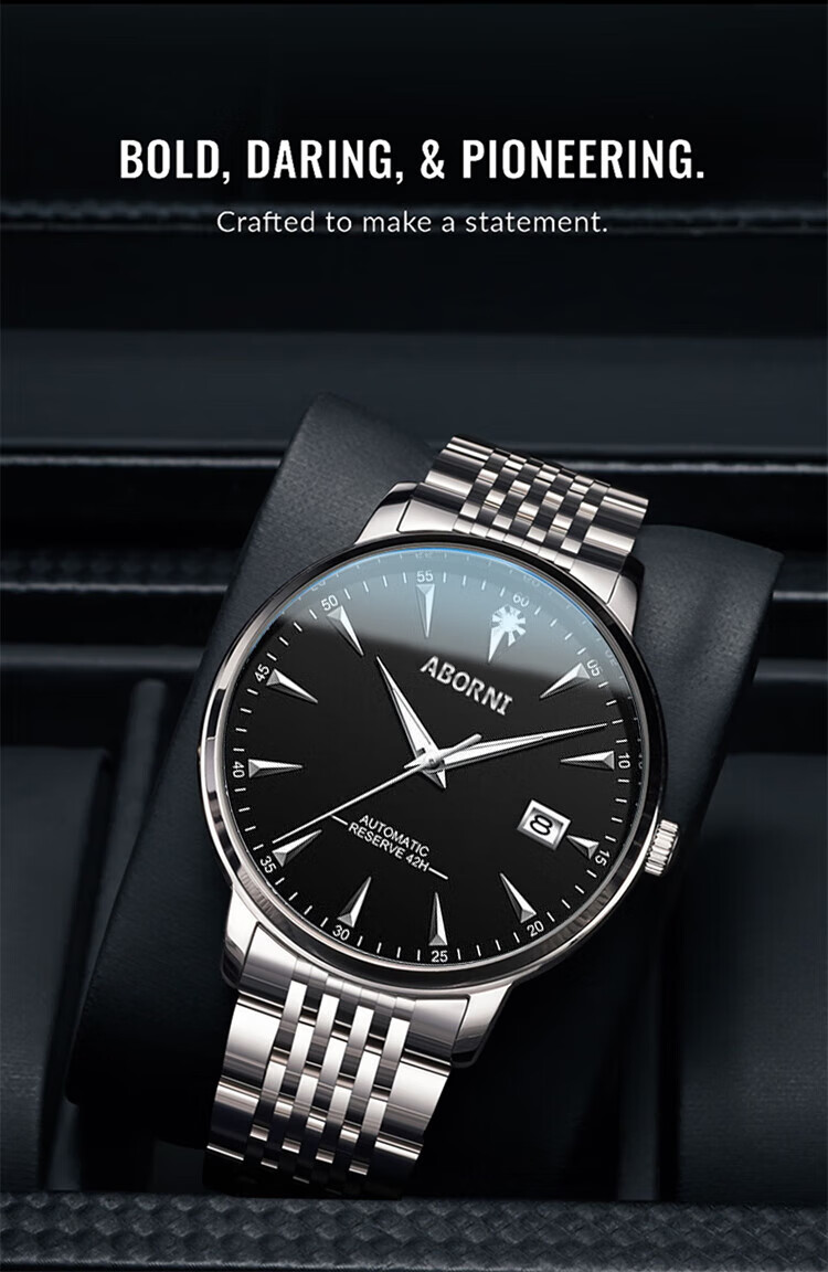 ABORNI Quartz Watch for Men, Mechanical Feel, Business Casual, Fashionable Chinese Watch, New Year's Gift for Boyfriend Or Husband 4