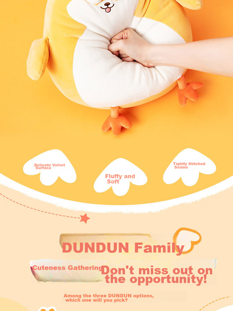 MINISO Dundun Chicken Plush Toy, Chicken Leg Stuffed Animal, Dundle Chicken Plush Toy Pillow, Birthday Gift for Girls, Cute And Adorable Present 8