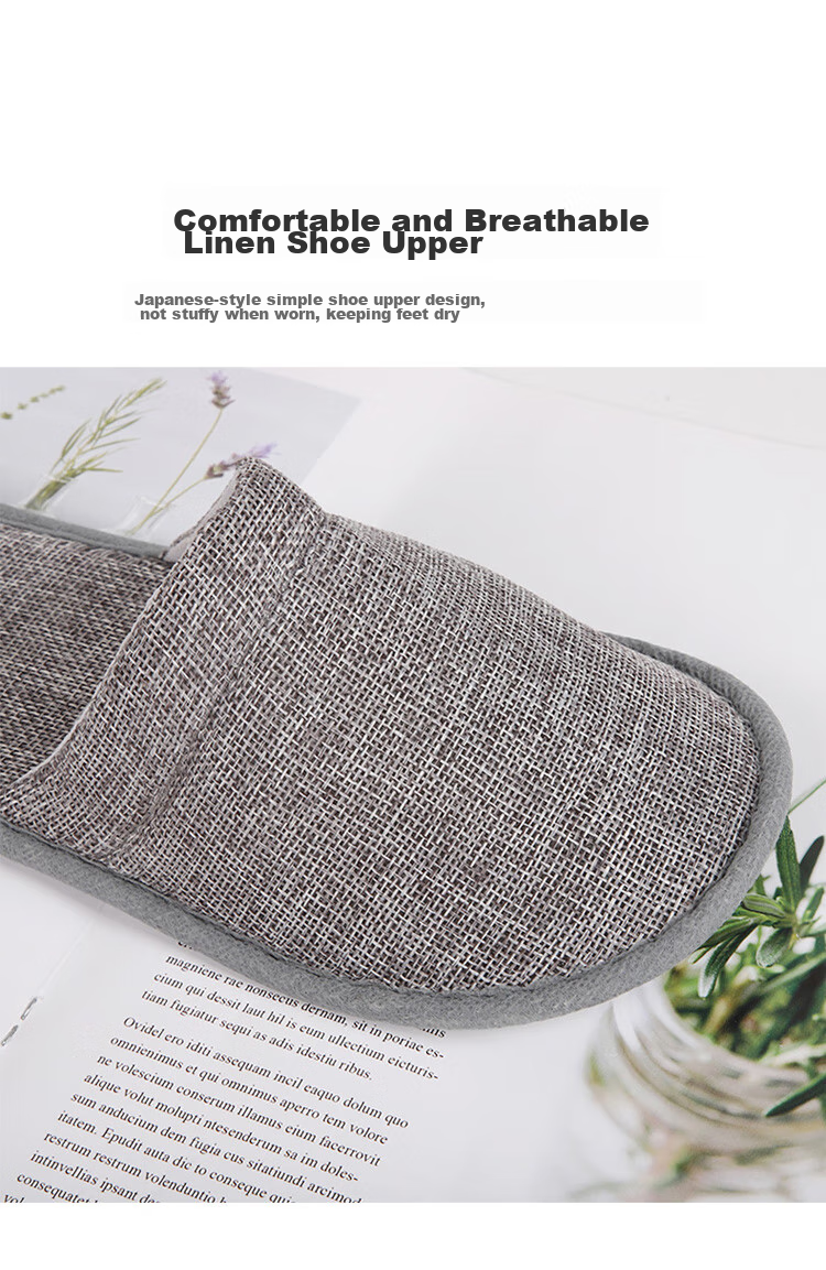 JAJALIN 10-Pair Pack Disposable Slippers for Men And Women, Non-Slip Thick Cotton Slippers for Travel, Business Trips, Home, And Hotel Use, Gray 4