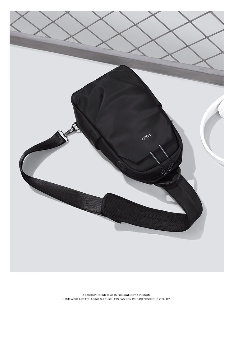 POLO Chest Bag, Men's Casual Shoulder Bag, Durable Waist Pack, Sports Crossbody Bag, Men's IPad Bag, Commuter Small Satchel 16