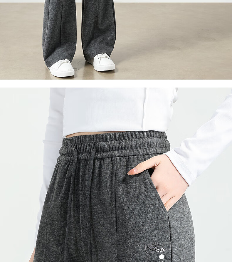 BOPRUIEY Women's Micro Flare Sweatpants, Spring And Summer 2026 Thin Style, Draping Slimming Mid-Rise Embroidered Flared Pants Casual Trousers for Wome 9