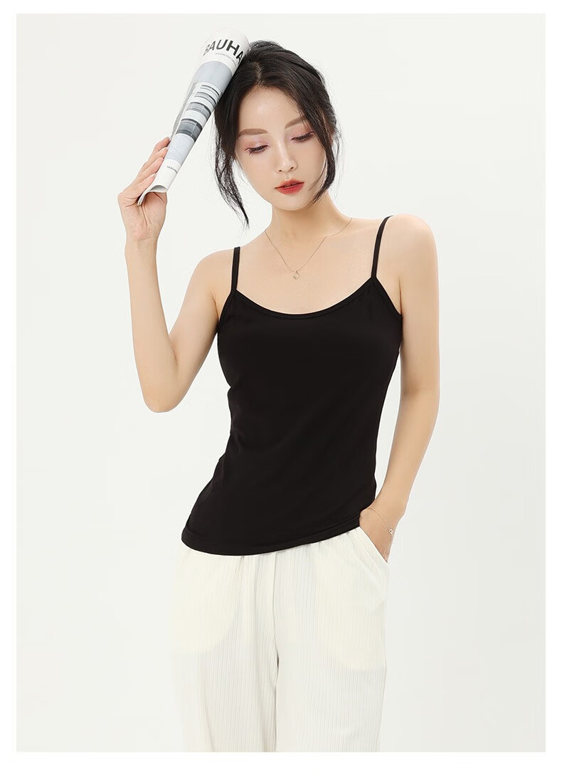 LangSha Women's Summer Camisole Tank Top, Australian Ice-Cotton Elastic Undershirt, Slim-Fit Inner Wear Or Outer Wear Base Layer, Cherry Blossom Pink, M 6