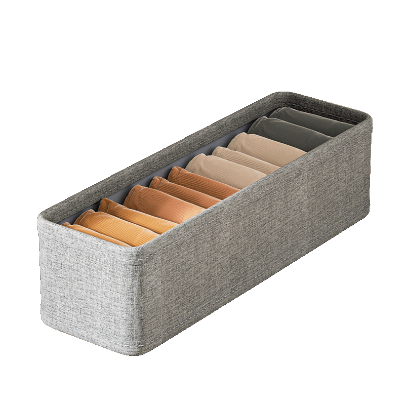Bangnimeijia 3-Pack Sock And Underwear Storage Box, Drawer-Style Closet Organizer, Cotton Linen Breathable Moisture-Proof Stackable Family Storage Box