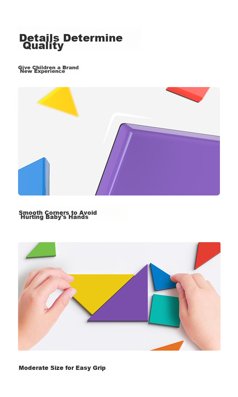 SHIGUANGXUE Early Education Magnetic Tangram, Children's Toy Puzzle, First Grade Math Educational Tool, Birthday Gift for Boys And Girls 10
