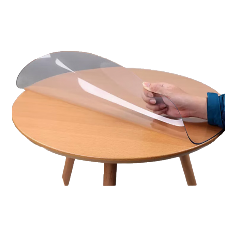 HOUSEWARE Soft Glass Table Mat Round Waterproof Oil-Proof Scald-Proof Tablecloth PVC Crystal Plate 2mm Thick Round 80cm Diameter Transparent