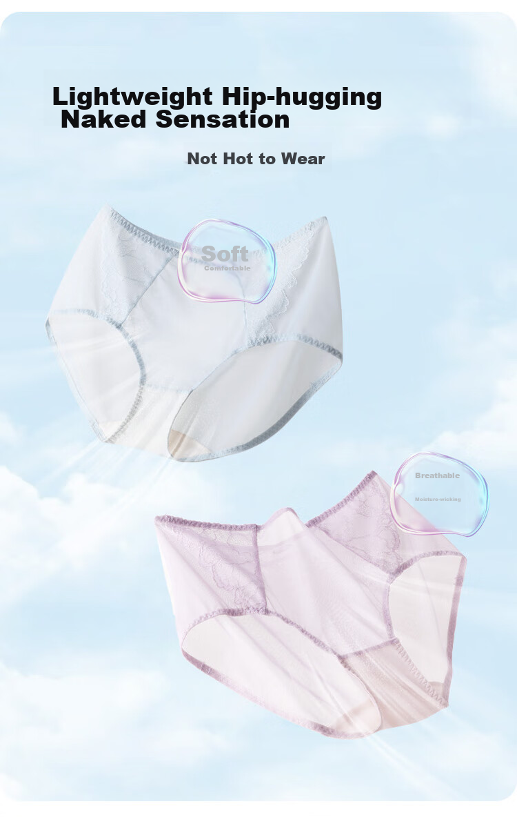 Ordifen 26 New Women's Underwear, Lightweight, Slimming, Perforated Cups, Breathable, Soft Wireless, Seamless, Low-Collar Bra Set XB4206 7