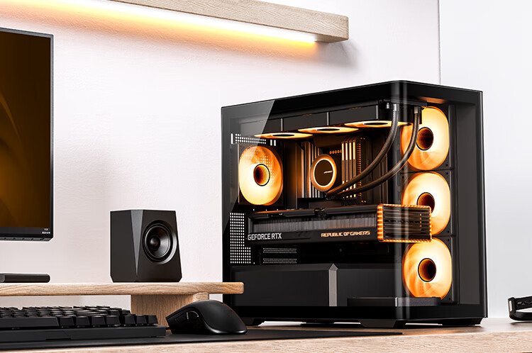 JONSBO D400 Black ATX Panoramic Case (Without Pillar Curved Glass, Dual 360mm Radiator Support, ATX PSU, 10 Fan Positions, Type-C Gen2 10Gbps+) 2