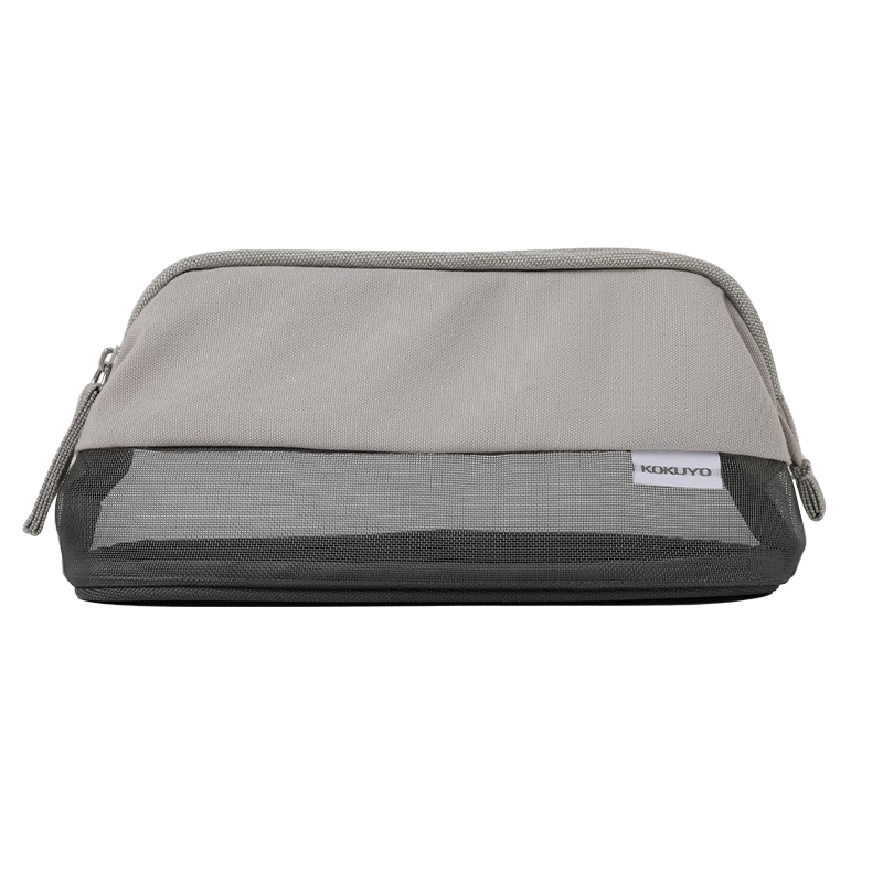 KOKUYO Large Opening Mesh Pencil Case, Student Storage Stationery Bag, White, WSG-PC272W