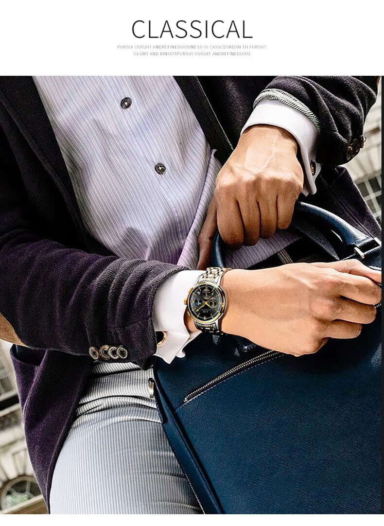 ATQ Swiss Quality Watch for Men, Business Mechanical Style with Luminous Steel Band, Light Luxury New Year Valentine's Day Gift for Boyfriend Or Husband 19
