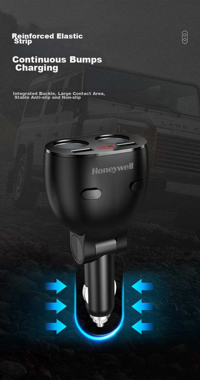 Honeywell Car Charger Cigarette Lighter Adapter, 300W Multifunctional Dual USB Expansion One-To/Two Fast Charging 9