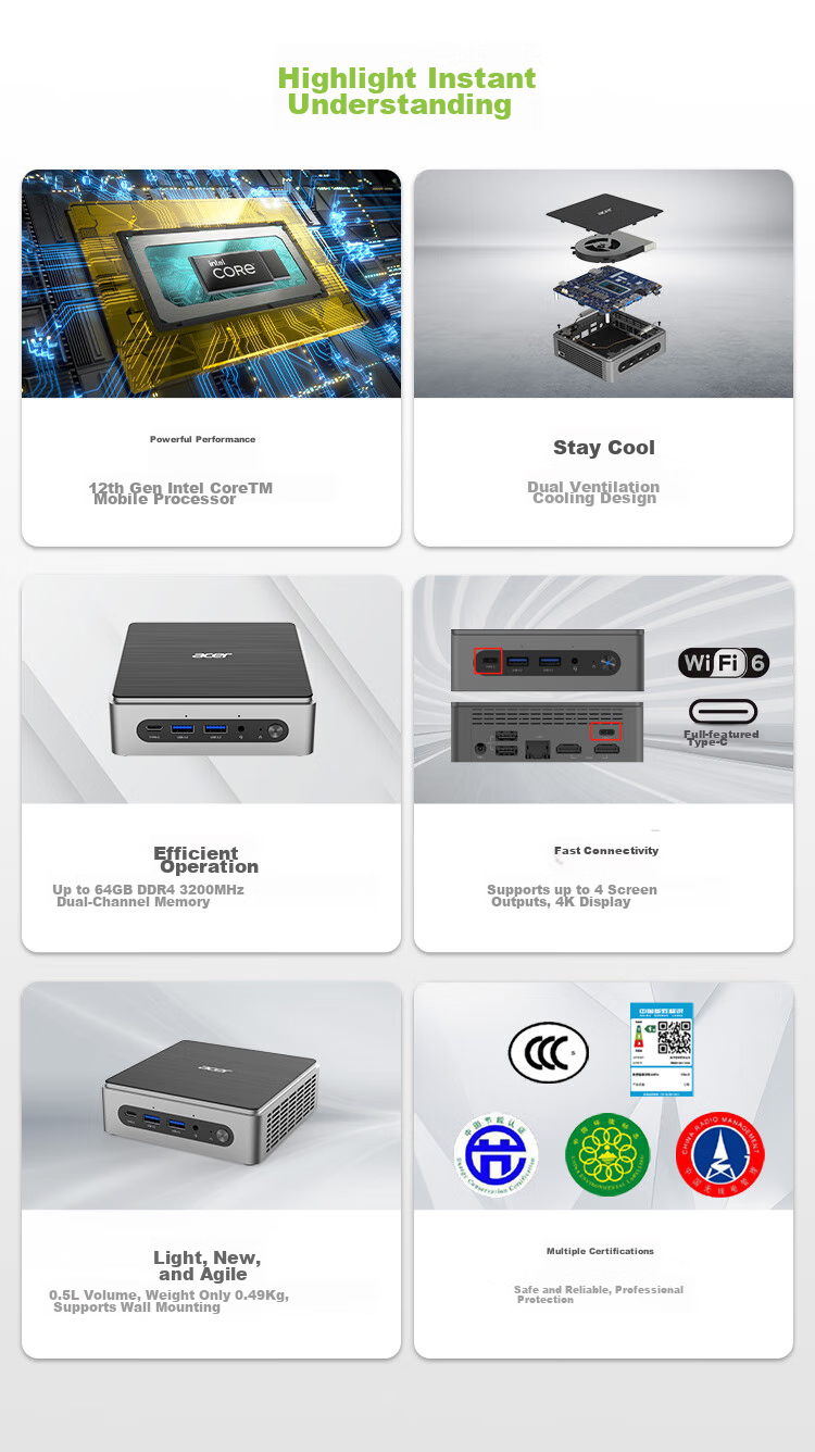 Acer Extraordinary GO Mini PC Desktop Computer Mini Office (Intel New Twin Lake N150, 8GB RAM, 256GB SSD) Custom Editio 2