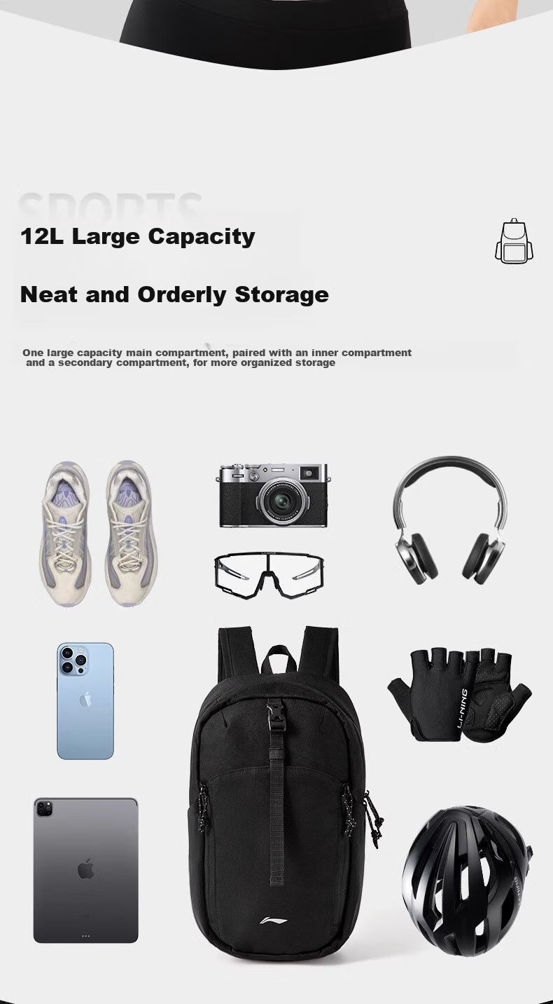 Li-Ning Backpack, Cycling Bag, Bicycle Road Bike Bag, Men's Outdoor Lightweight Hiking Bag, Waterproof Travel Bag for Trekking 9