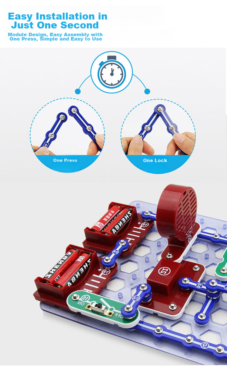 Dianxuexiaozi Electronic Building Block Circuit Toy, STEAM Science Experiment Educational Kit, Birthday Gift for Students Aged 3-6, High-End Present 6