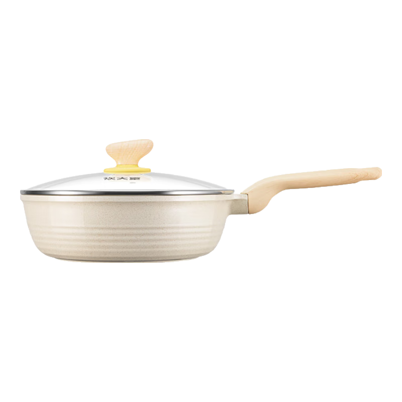 COOKER KING Non-Stick Frying Pan, Clean Pan, Flat Bottom Pan, Deep Oil-Gathering Pan, Steak Pan, Suitable for Natural Gas And Coal Gas, 26cm