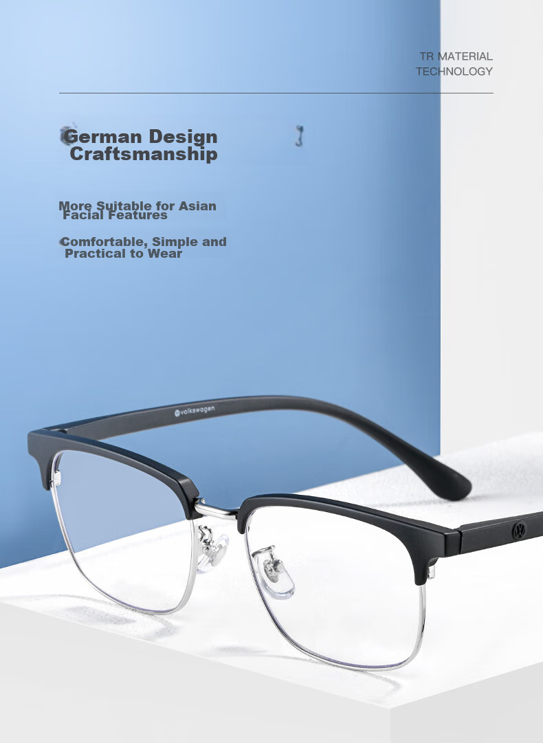 Volkswagen German Imported Brand Reading Glasses, Business Men's High-Definition Anti-Blue Light Glasses for Women, Brand Gift, 607-250 Degrees 5