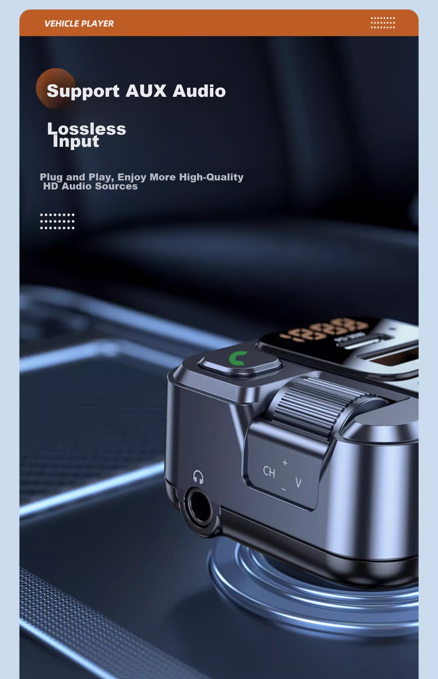 Beiteng Car MP3 FM Transmitter PD30W Fast Charging 2.4A, Bluetooth Hands-Free AUX Play, Car Charger T16 + Data Cable 11