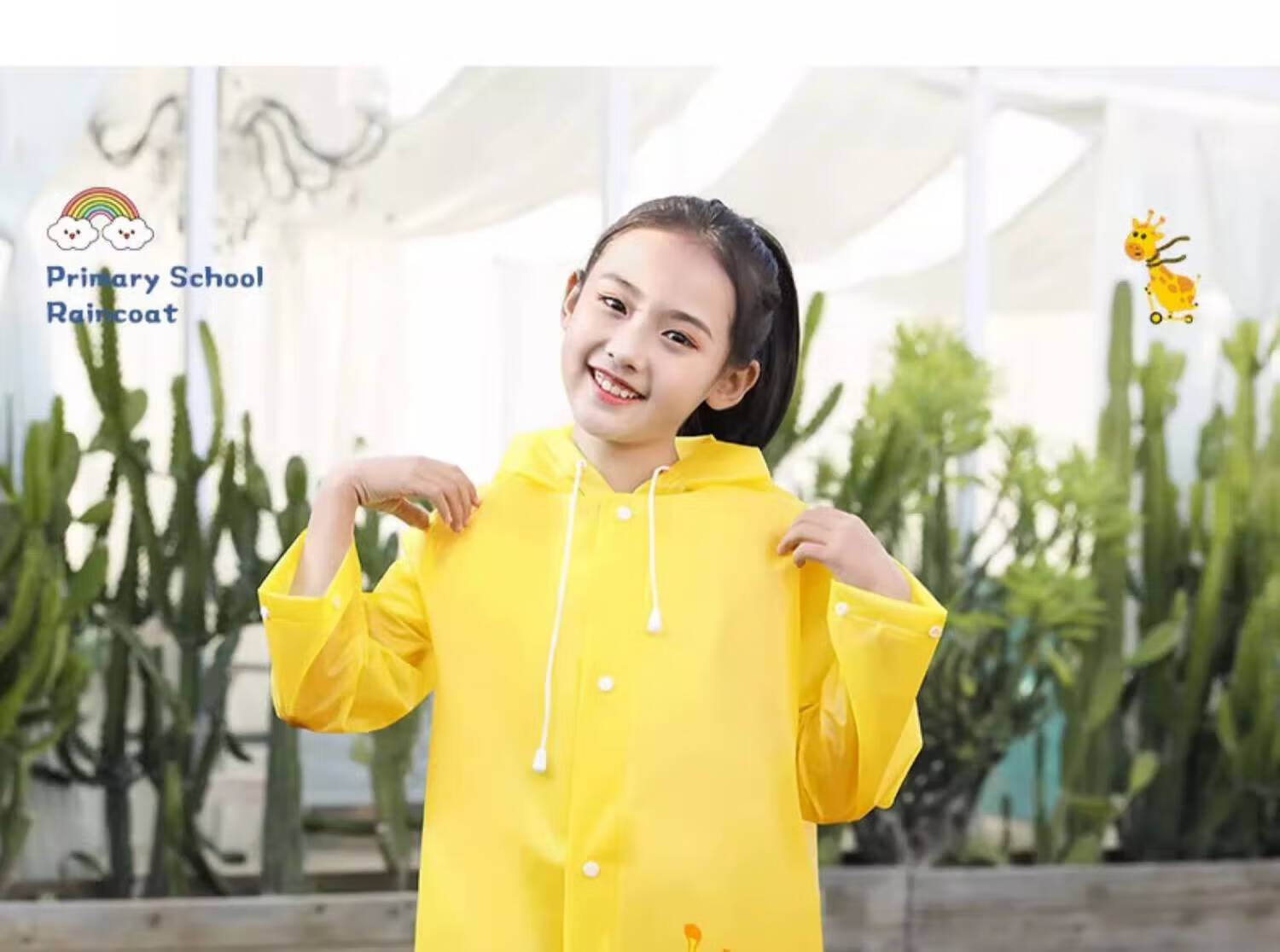 KEYRU Children's Raincoat for Elementary School Students And Kindergarteners with Backpack Space, Full-Body Waterproof Extended Raincoat for Boys And Girls 7