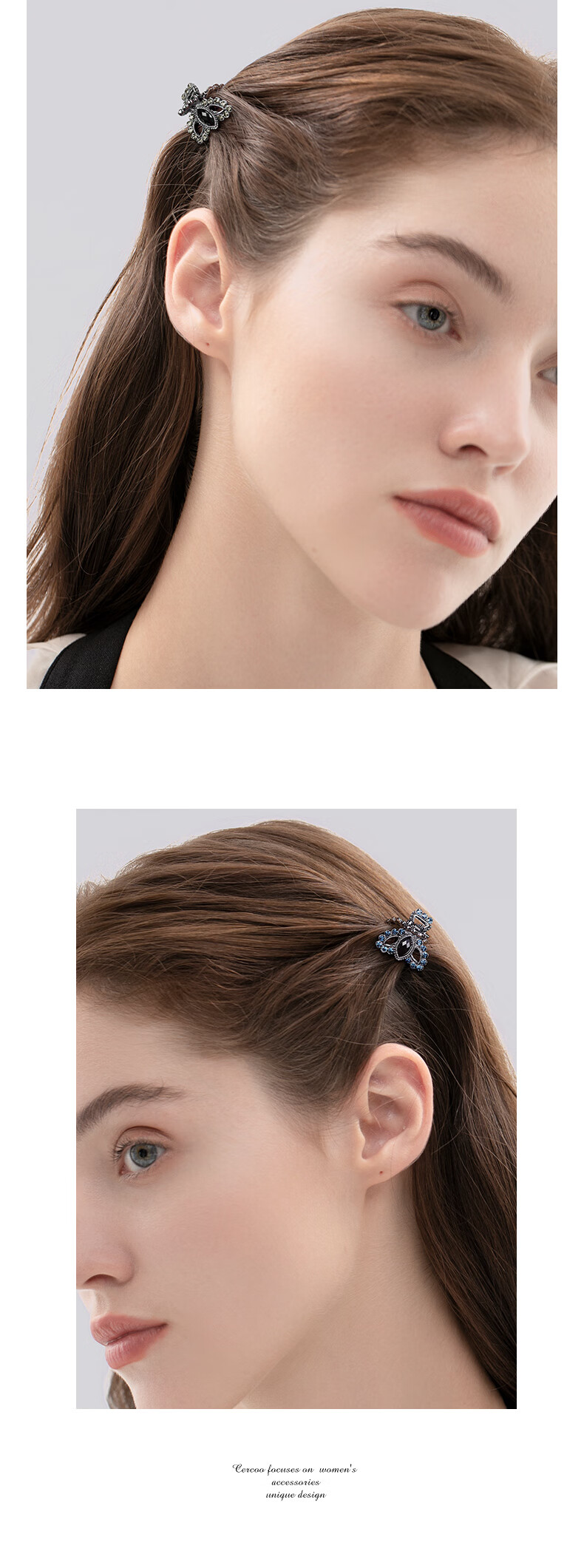Cercoo Hair Clip, Exquisite Hair Accessory, Small Size for Bangs And Back of Head, Versatile High-End Feel, Claw Clip, Korean Rhinestone Crystal Mini Claw Clip for Wome 4