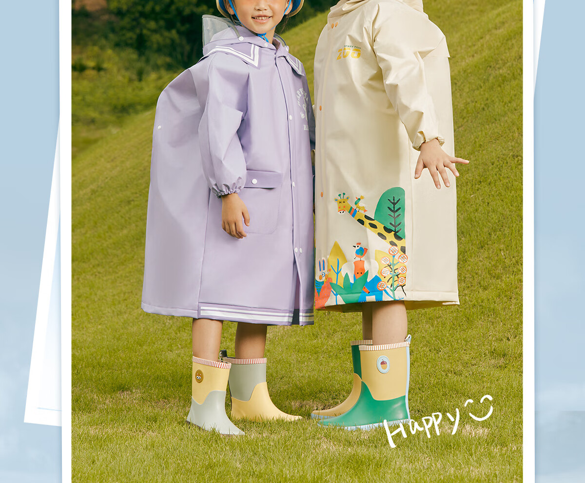 Fanyejia Disposable Raincoat for Children And Elementary School Students, with Backpack Space, Thickened for Older Kids, Portable for Travel And Outdoor Activities 11