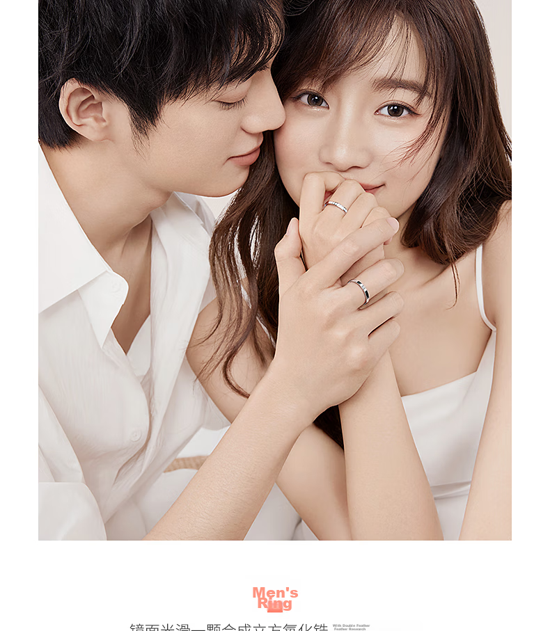 FanciFanci Beautiful Couple Rings 925 Silver Adjustable Birthday Anniversary Gift for Girlfriend 10