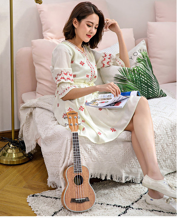 MOSEN MUS800 Ukulele, Classic All-Peach Wood Mini Guitar, 21 Inches 17