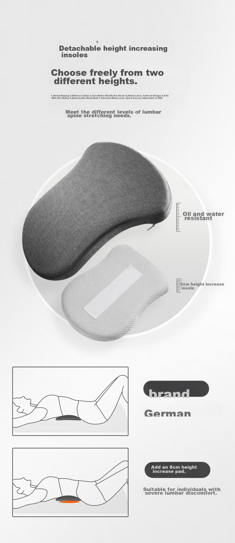 JAGO Heating Back Pillow, Lumbar Disc Support Pad, Lumbar Muscle Strain Relief, Waist Support Cushion, Back Support Pad 9